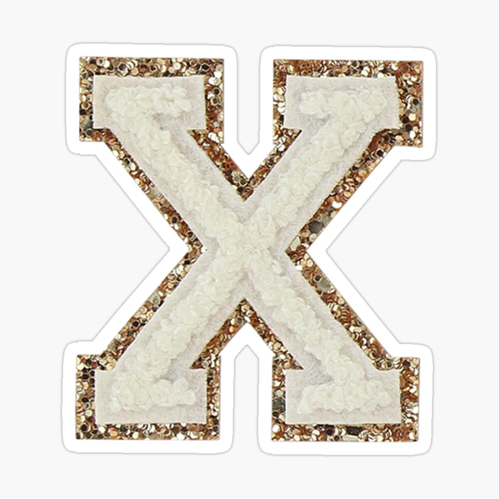 Gold Glitter Letter X 1ct