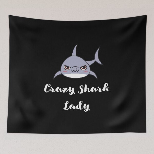 Item preview, Crazy Shark Lady, Cute Shark designed and sold by DesignArena.