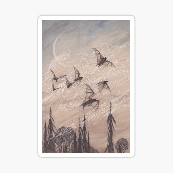 bats and ghosts Sticker