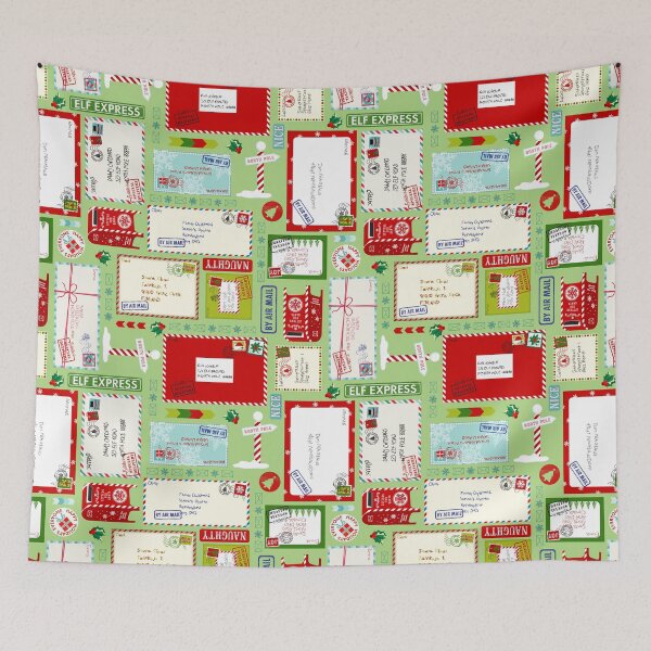 Item preview, Kids Letters to Santa ~ Christmas Pattern ~ Mint designed and sold by WickedRefined - Nicole Demereckis.