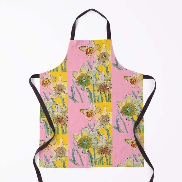 Item preview, Abstract Yellow Daffodil Watercolor Pattern on Pink designed and sold by Sarah Rajkotwala.