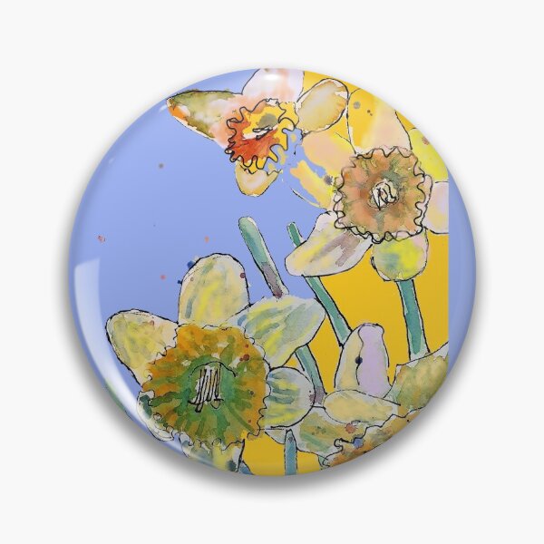 Item preview, Abstract Yellow Daffodil Watercolor Pattern on Lavender designed and sold by Sarah  Rajkotwala.