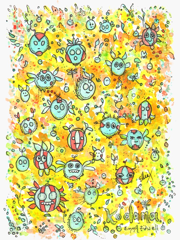 Thumbnail 3 of 3, Sticker, Kodamas - Tree Spirits designed and sold by ElliaDesigns.
