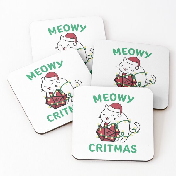 Item preview, Meowy Critmas DnD Christmas Cat designed and sold by Cute N' Nerdy Shop.