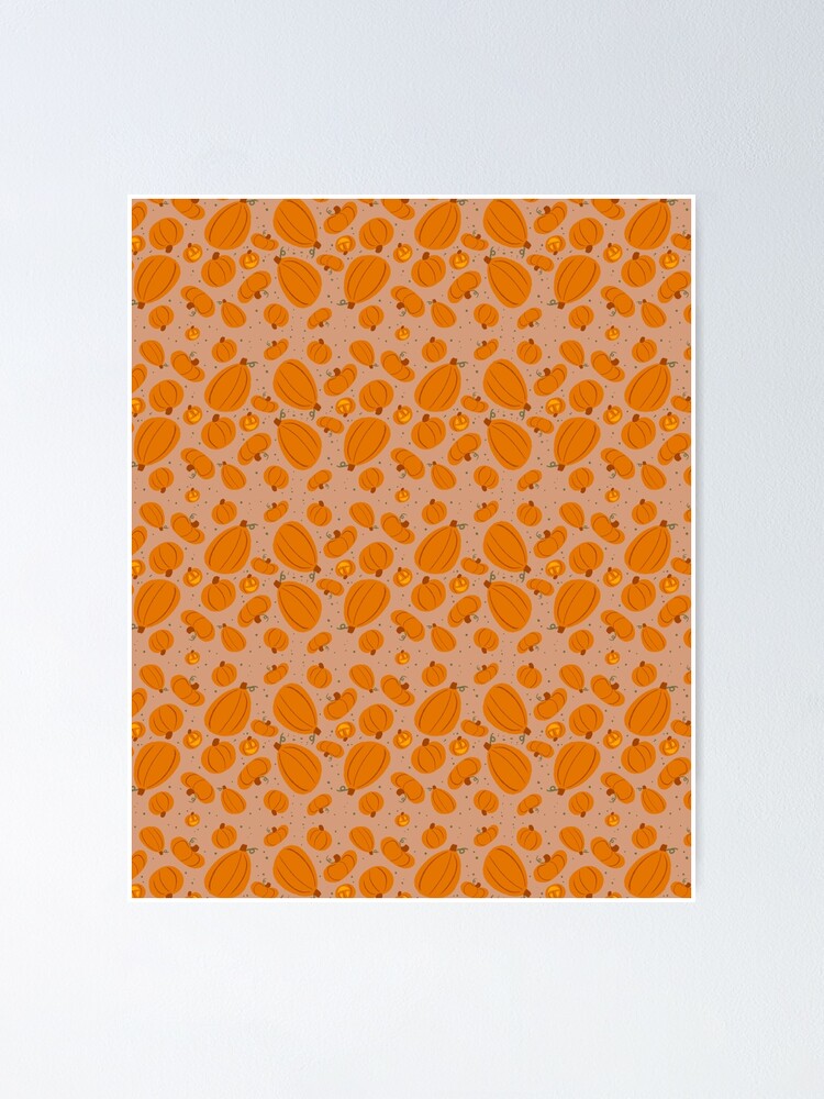 Alternate view of Falling for Autumn-Pumpkin Pattern Poster