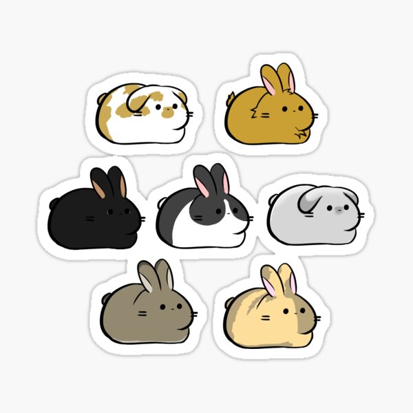 Download Cute Bunny Rabbits Loaf Sticker By Sunny Tees Redbubble