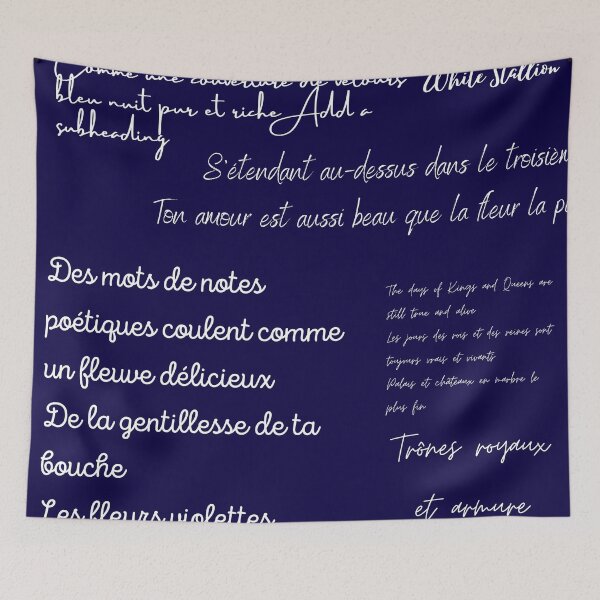 Item preview, Ink Blue French Poetry designed and sold by BhARTi Taylor.