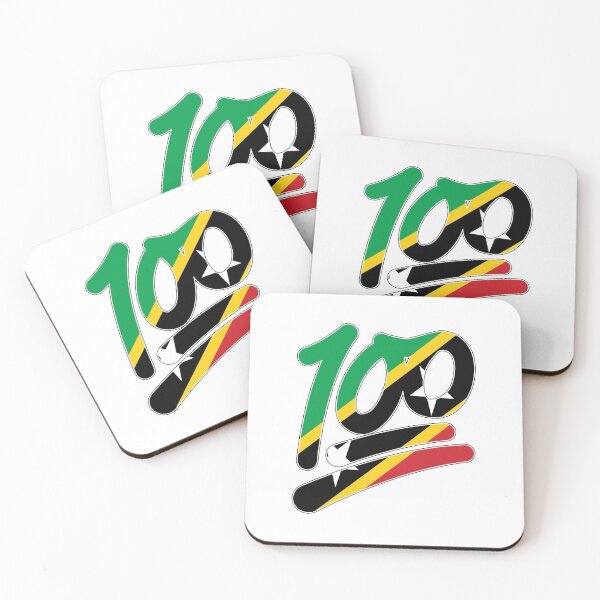 Item preview, St Kitts flag 100 emoji designed and sold by IdentiTee Studios.
