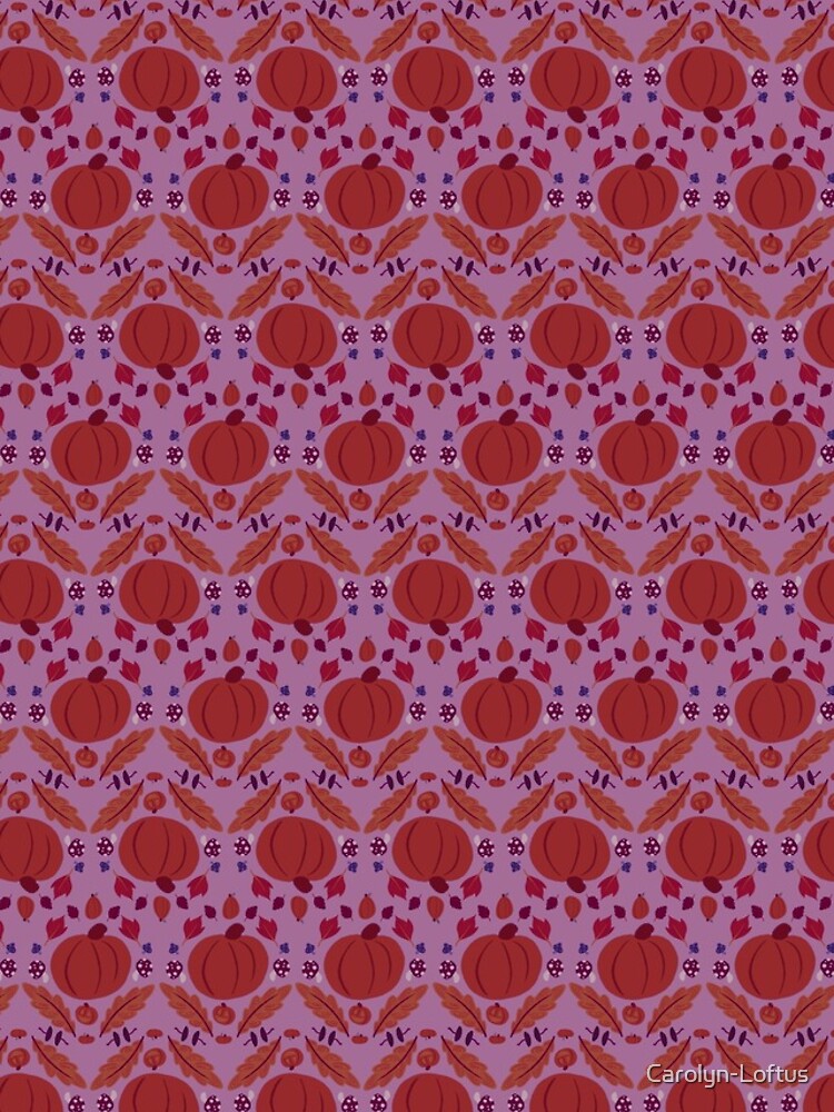 Falling for Autumn-Main Pattern, Purple by Carolyn-Loftus