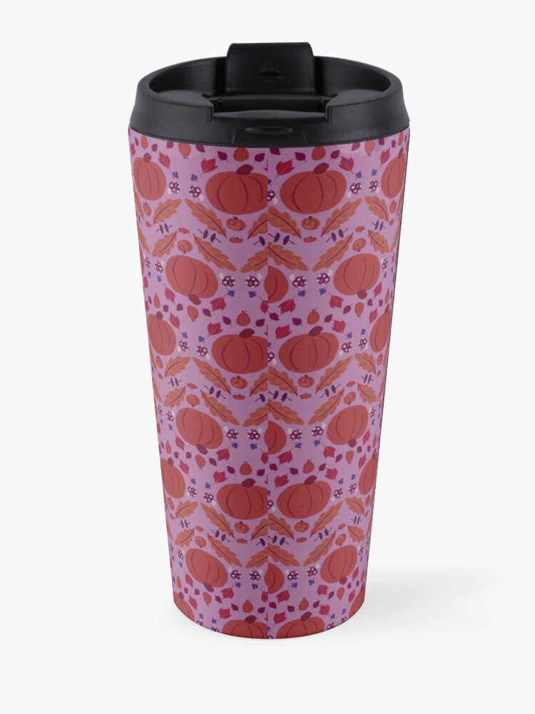 Alternate view of Falling for Autumn-Main Pattern, Purple Travel Mug