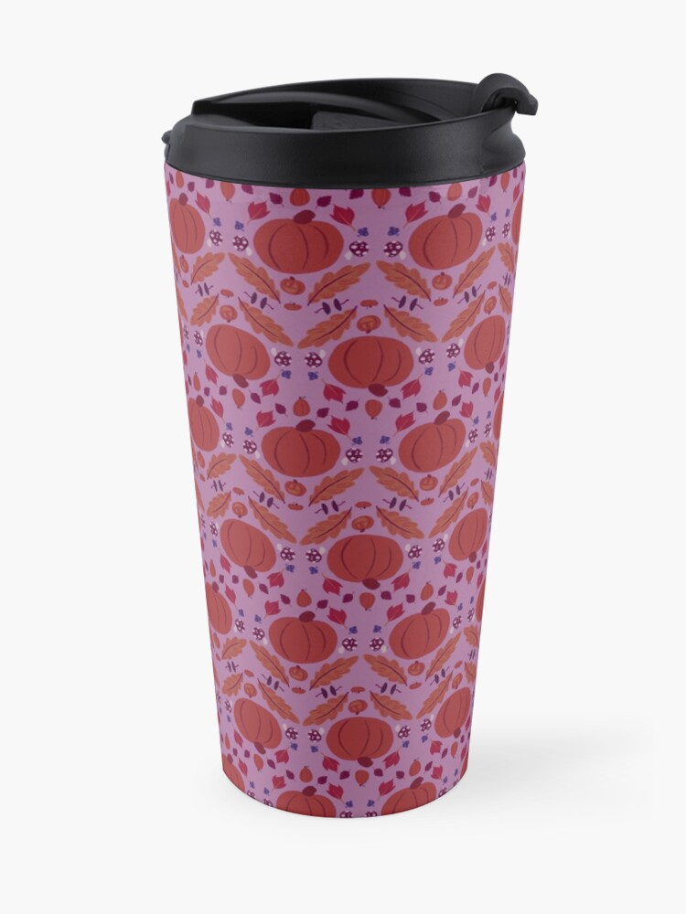 Alternate view of Falling for Autumn-Main Pattern, Purple Travel Mug