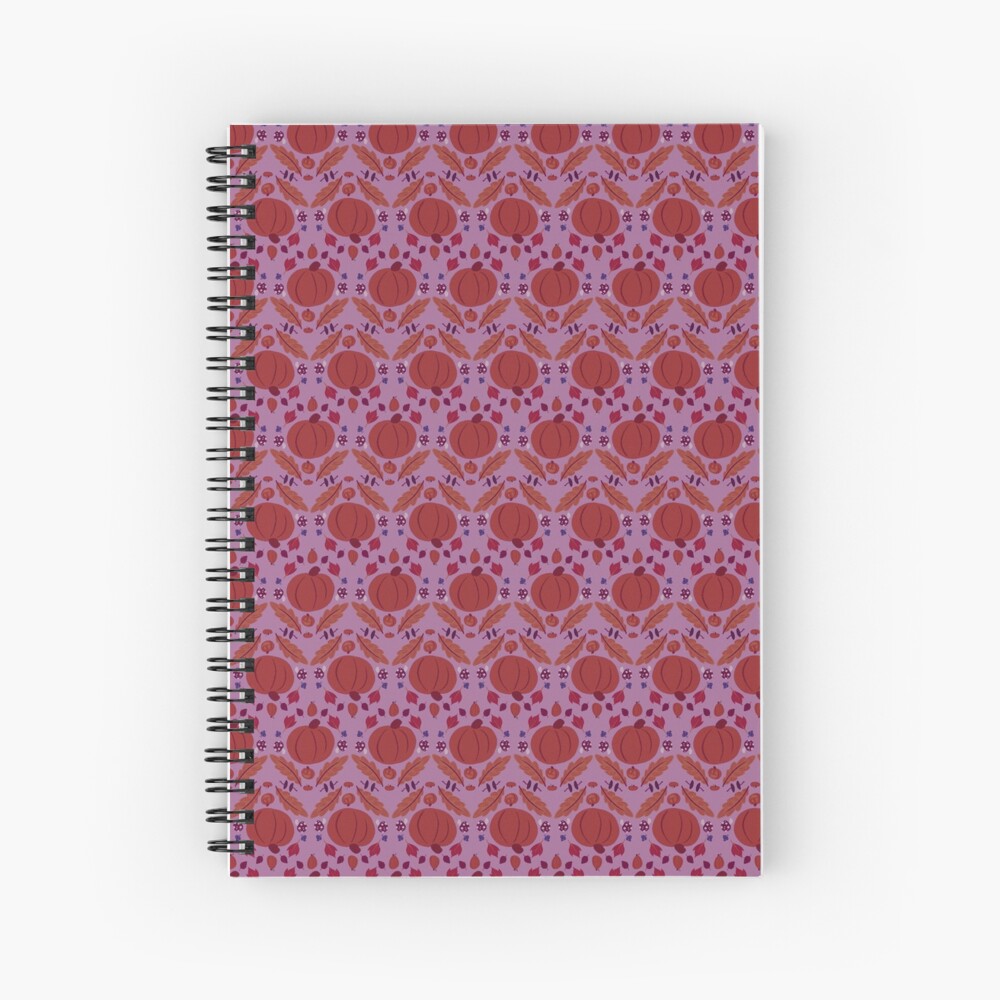 Falling for Autumn-Main Pattern, Purple Spiral Notebook