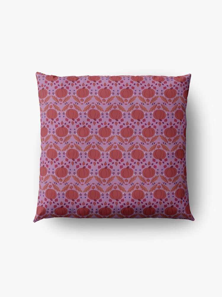 Alternate view of Falling for Autumn-Main Pattern, Purple Floor Pillow