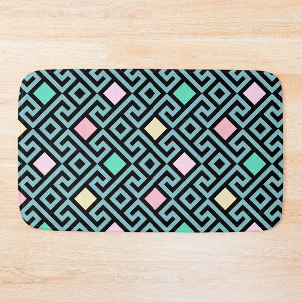 Item preview, Preppy Pastel Pink and Green Teal Greek Key Pattern designed and sold by IamTrending.