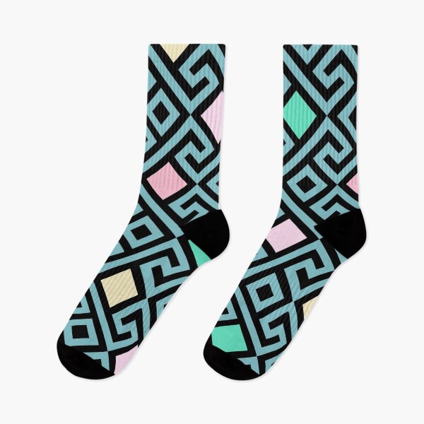 Item preview, Preppy Pastel Pink and Green Teal Greek Key Pattern designed and sold by IamTrending.