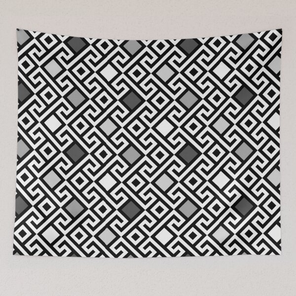 Item preview, Preppy Black and White Greek Key Pattern designed and sold by IamTrending.