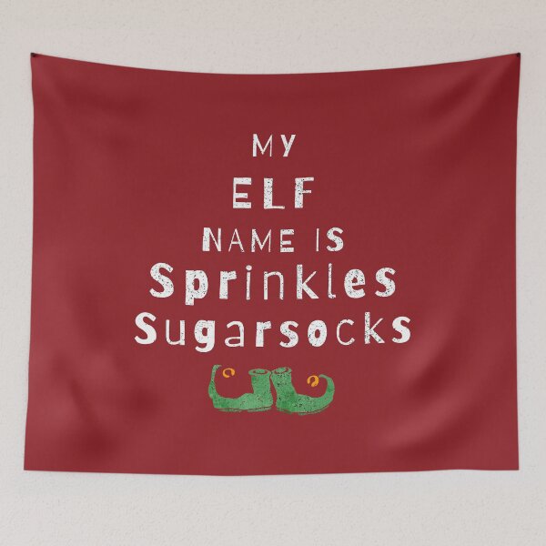 Item preview, My Elf Name Is Sprinkle Sugarsocks designed and sold by Sunny Collections.