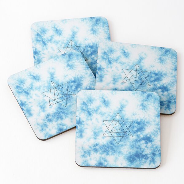 Item preview, Blue Tie Dye Esoteric Triangle Line Art designed and sold by Ninjakandy.