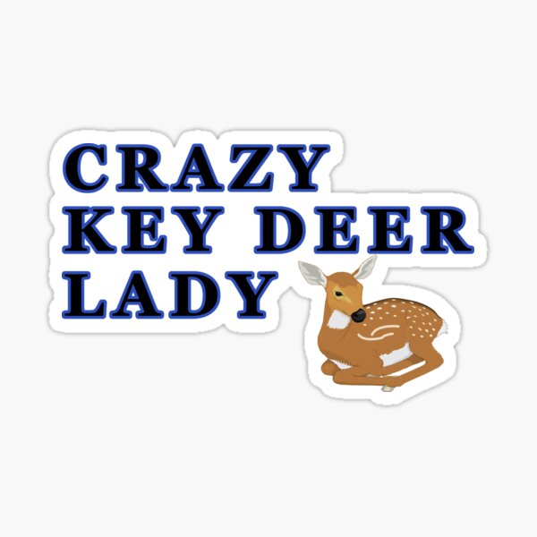 Crazy Key Deer Lady Sticker