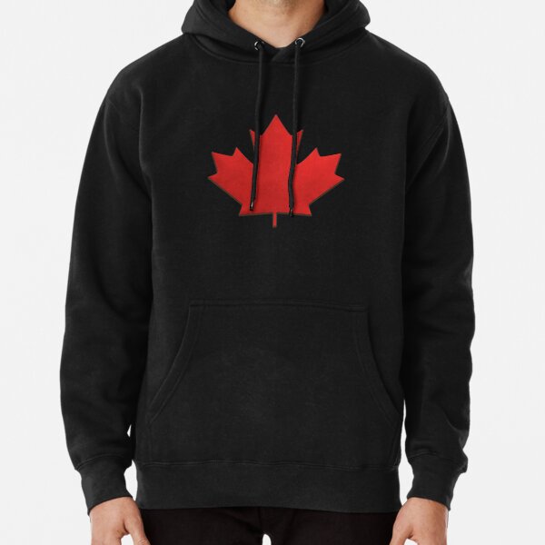 Shop4Ever Men's Canada Red Leaf Canadian Flag Hooded Sweatshirt Hoodie  Large Navy 