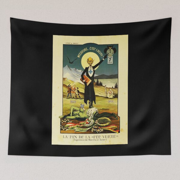 Item preview, retro la fin de la fee verte suppression de labsinthe en suisse designed and sold by CorasPosters.