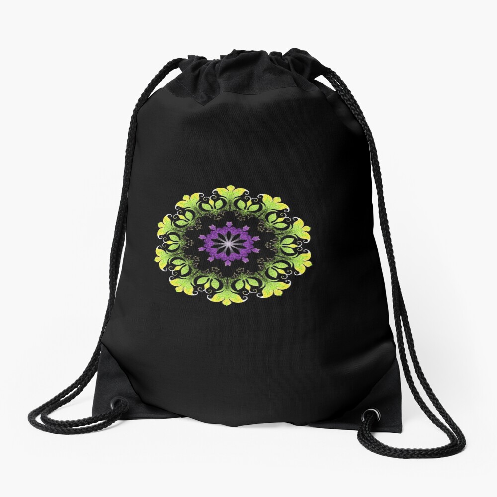 Filigree Flower Drawstring Bag