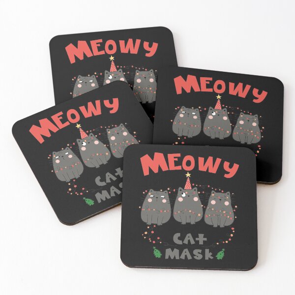Item preview, Meowy Christmask Christmas Greeting Card designed and sold by tinypurpleland.