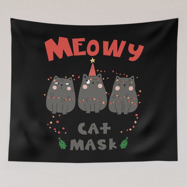 Item preview, Meowy Christmask Christmas Greeting Card designed and sold by tinypurpleland.