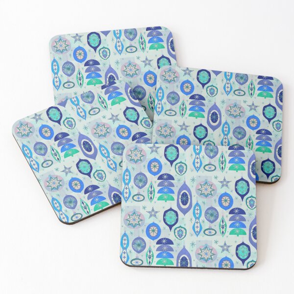 Item preview, Blue and Turquoise Retro Ornament Pattern designed and sold by Stephanie McRae.