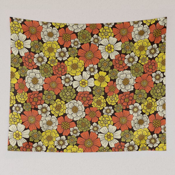 Item preview, Retro 1960s 1970s Floral Pattern designed and sold by somecallmebeth.