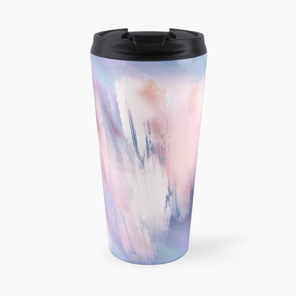 Abstract Painting Purple Blue Peach Salmon Travel Mug