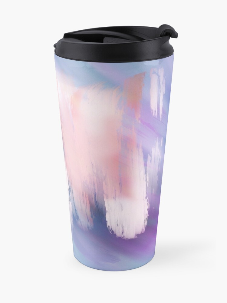Alternate view of Abstract Painting Purple Blue Peach Salmon Travel Mug
