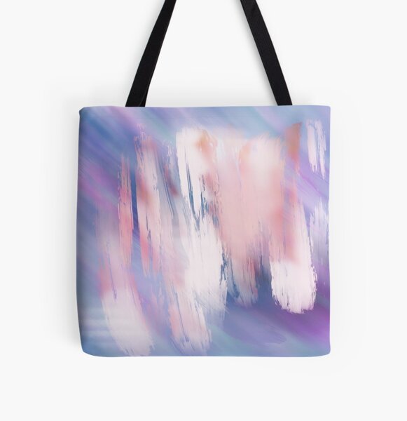 Abstract Painting Purple Blue Peach Salmon All Over Print Tote Bag