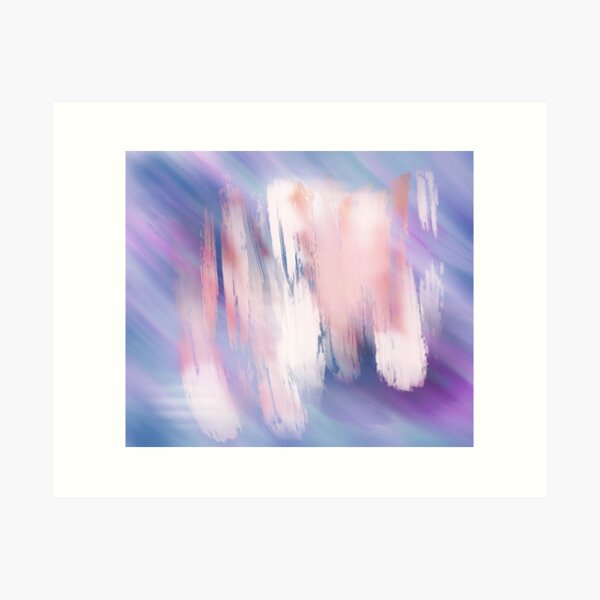 Abstract Painting Purple Blue Peach Salmon Art Print