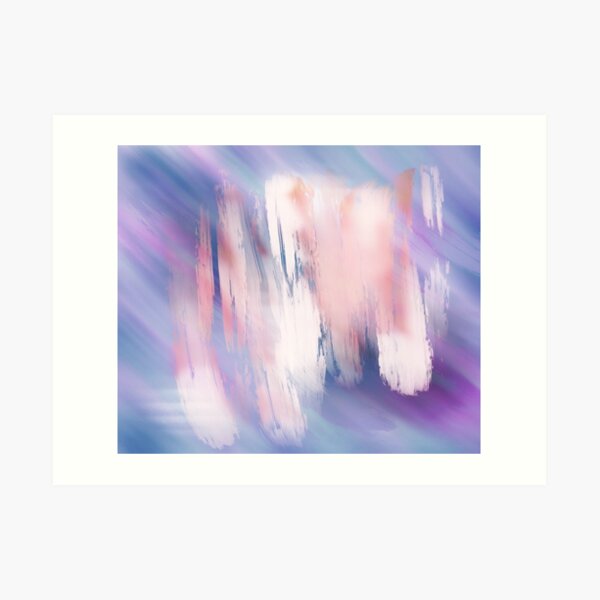 Abstract Painting Purple Blue Peach Salmon Art Print