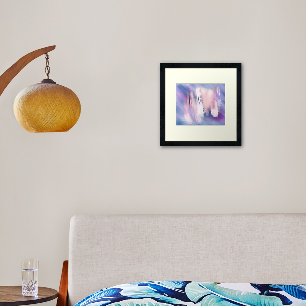 Abstract Painting Purple Blue Peach Salmon Framed Art Print