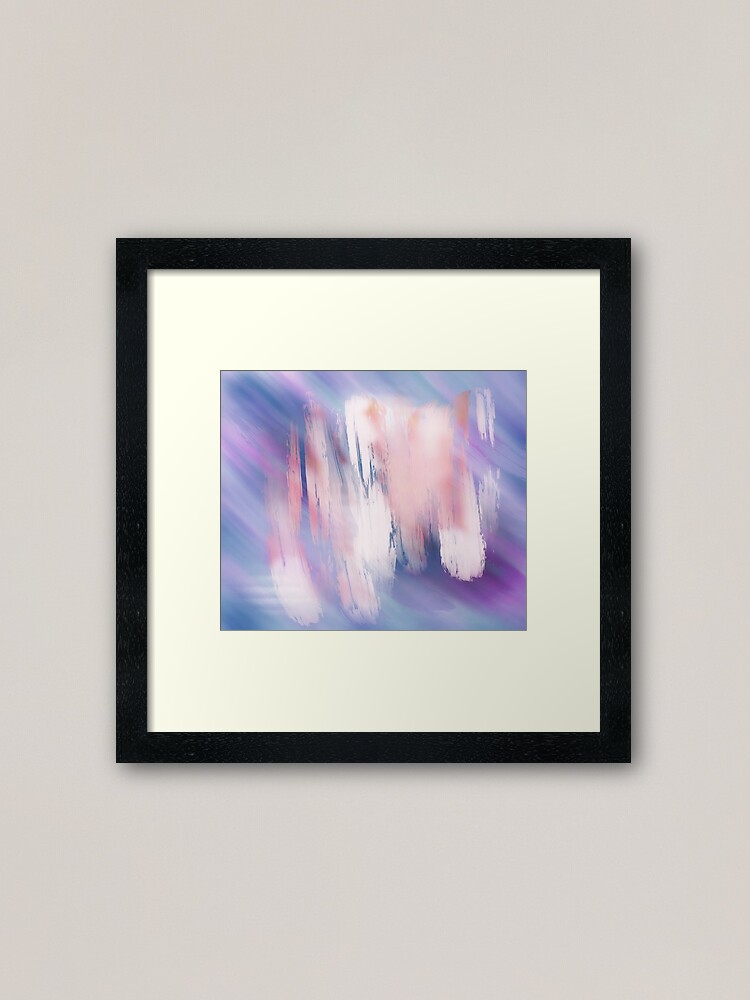 Alternate view of Abstract Painting Purple Blue Peach Salmon Framed Art Print
