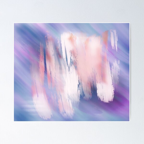 Abstract Painting Purple Blue Peach Salmon Poster