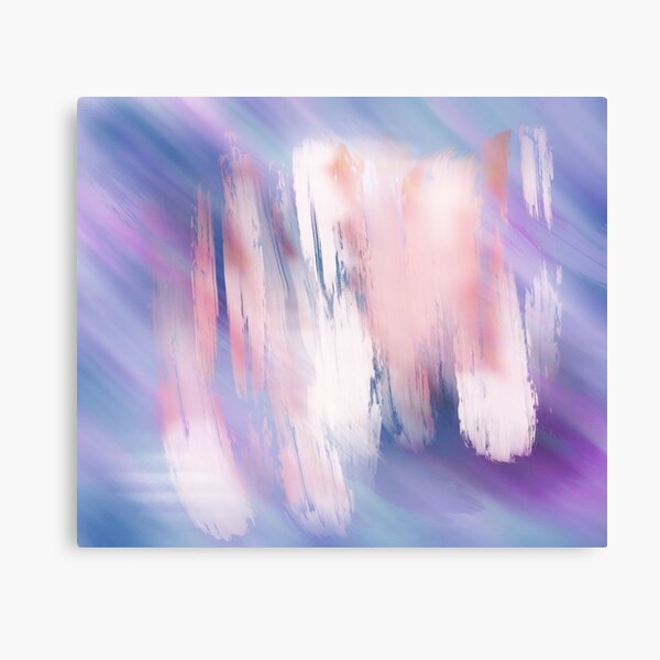 Abstract Painting Purple Blue Peach Salmon Canvas Print