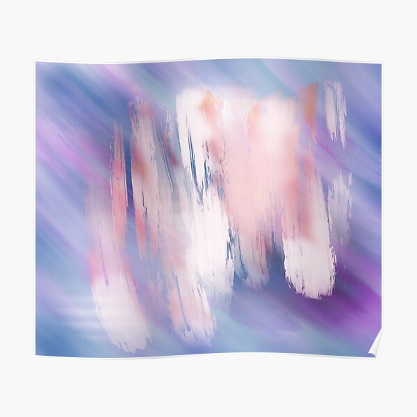 Abstract Painting Purple Blue Peach Salmon Poster