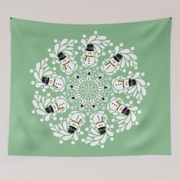 Item preview, snowman white theme christmas mandala  designed and sold by crizzysketch.