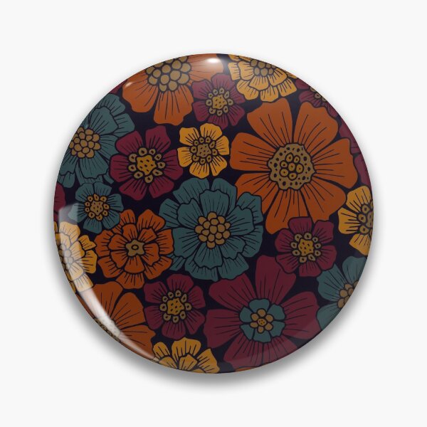 Item preview, Dark Burgundy, Teal & Mustard Floral designed and sold by somecallmebeth.