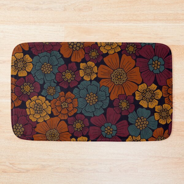 Item preview, Dark Burgundy, Teal & Mustard Floral designed and sold by somecallmebeth.