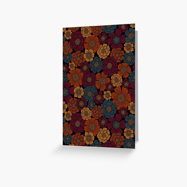 Item preview, Dark Burgundy, Teal & Mustard Floral designed and sold by somecallmebeth.