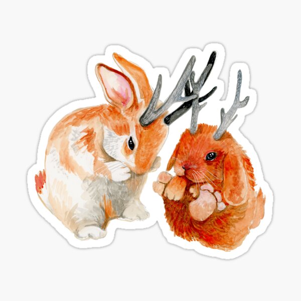 Item preview, jackelope bunny fight  designed and sold by Deann Acton.
