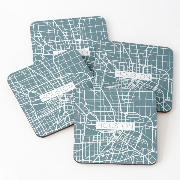 Item preview, Houston Street Map White and Blue designed and sold by HelloGentry.