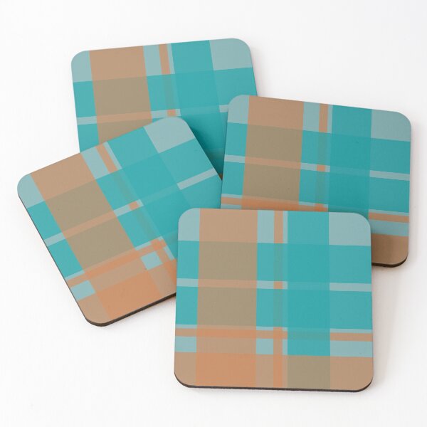 Item preview, turquoise + orange plaid designed and sold by LifeAsGeneration Z.