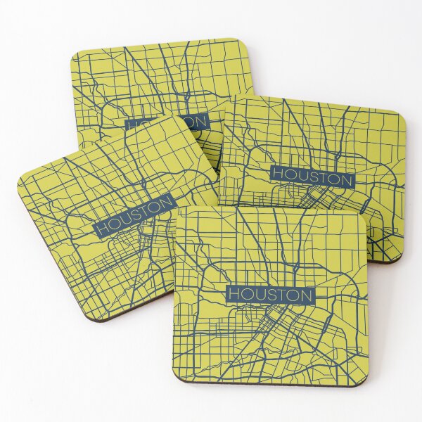 Item preview, Houston Street Map Blue and Yellow designed and sold by HelloGentry.