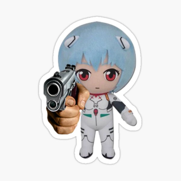Evangelion Rei Plush Gun Sticker