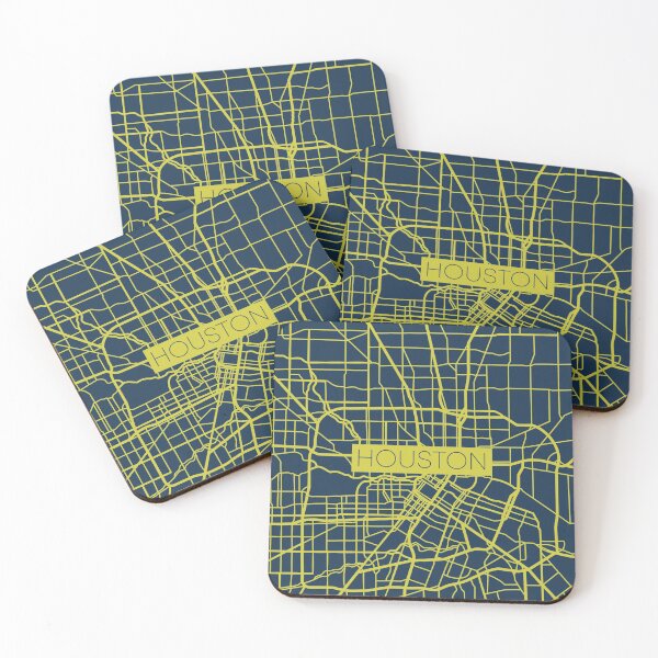 Item preview, Houston Street Map Yellow and Blue designed and sold by HelloGentry.